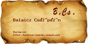 Balaicz Csépán névjegykártya